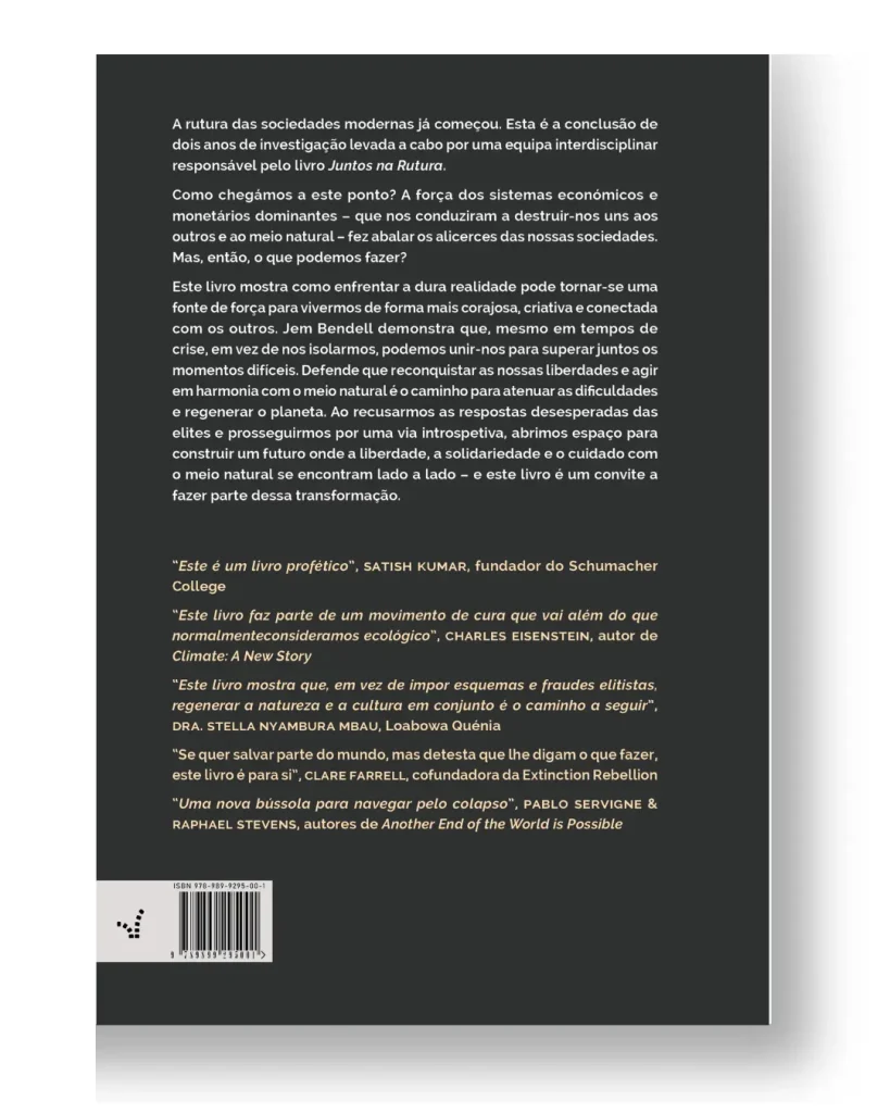 Contra-capa Juntos na Rutura de Jem Bendell